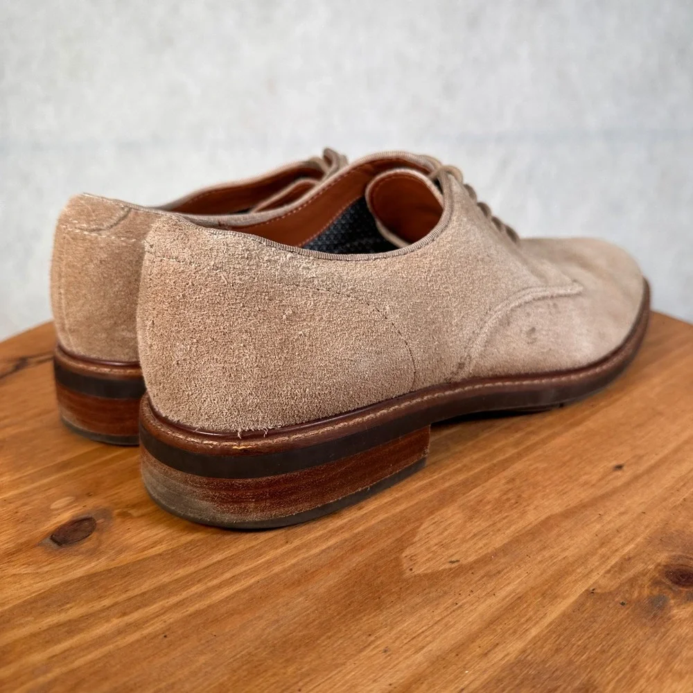 Vince Camuto Derby Shoes Mens 11 Tan Suede Good Lace Up Business Casual Classic